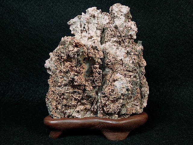 天然石 鑑賞石 菊花石 置物 重さ約12kg 唐木台付 V R6352B+cogelab.ma